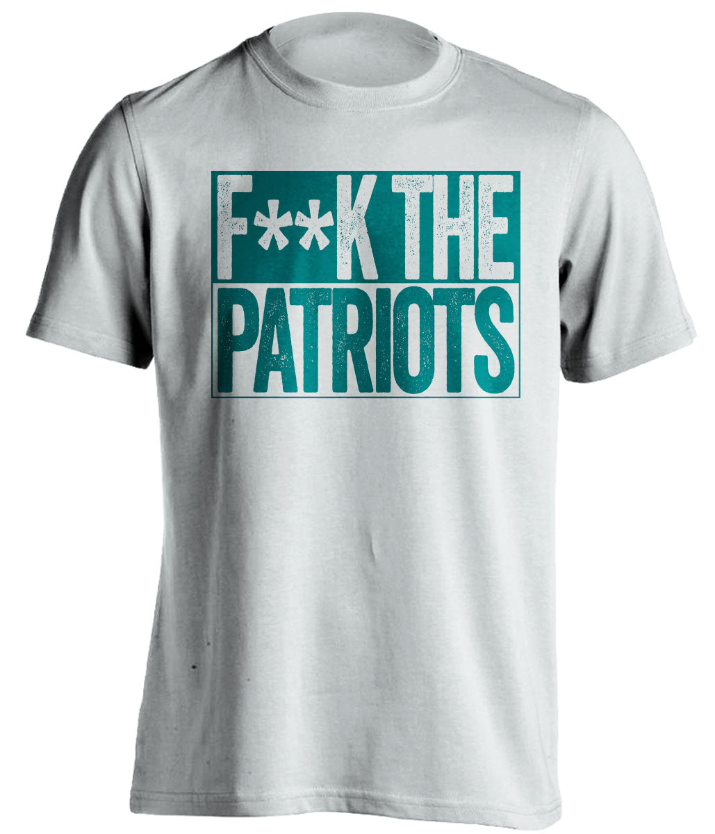 FUCK THE PATRIOTS - Patriots Haters Shirt - Teal and Old Gold Version - Box Design - Beef Shirts