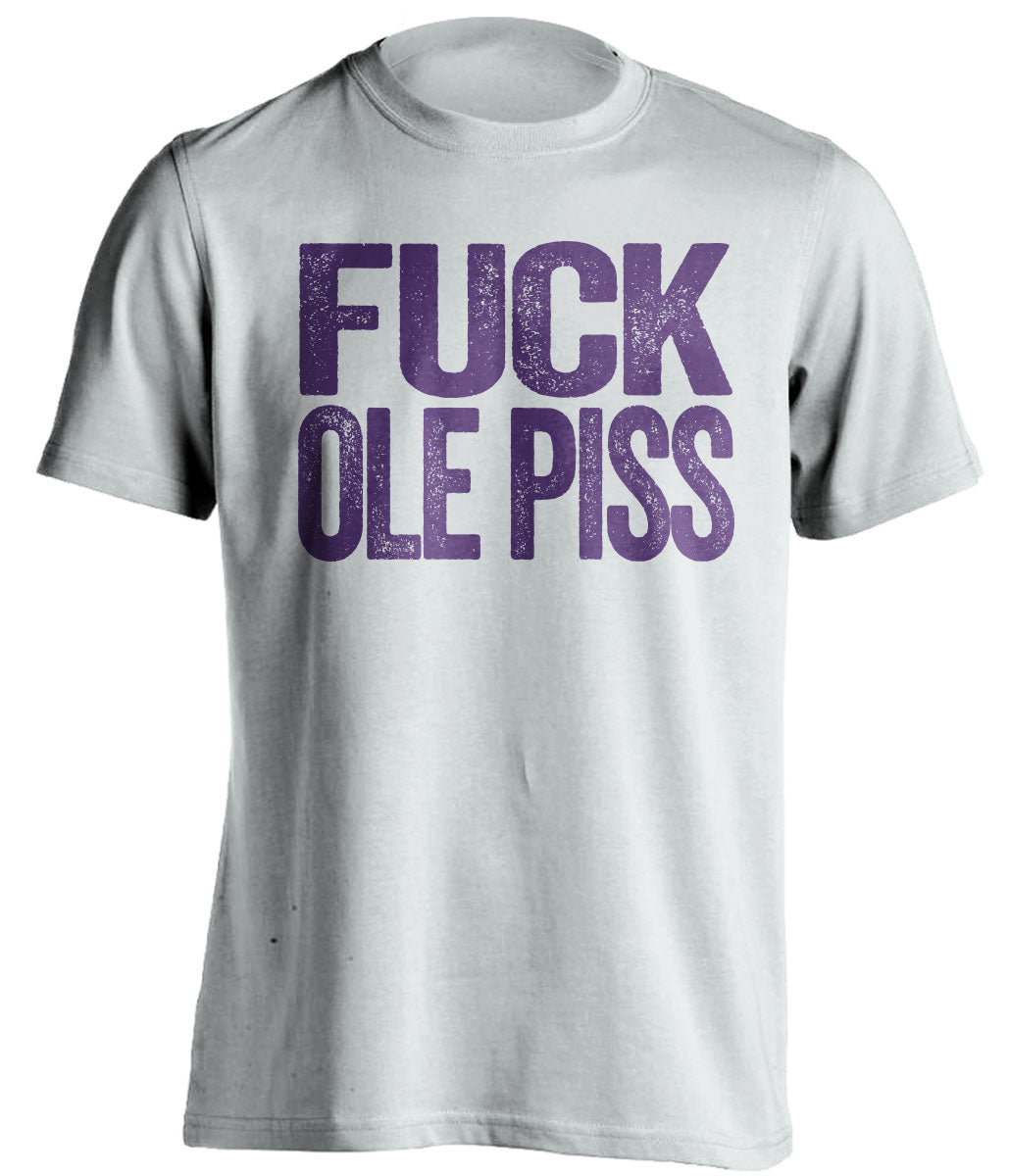 fuck ole piss miss lsu tigers white tshirt uncensored