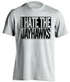 i hate the jayhawks mizzou tigers fan white tshirt