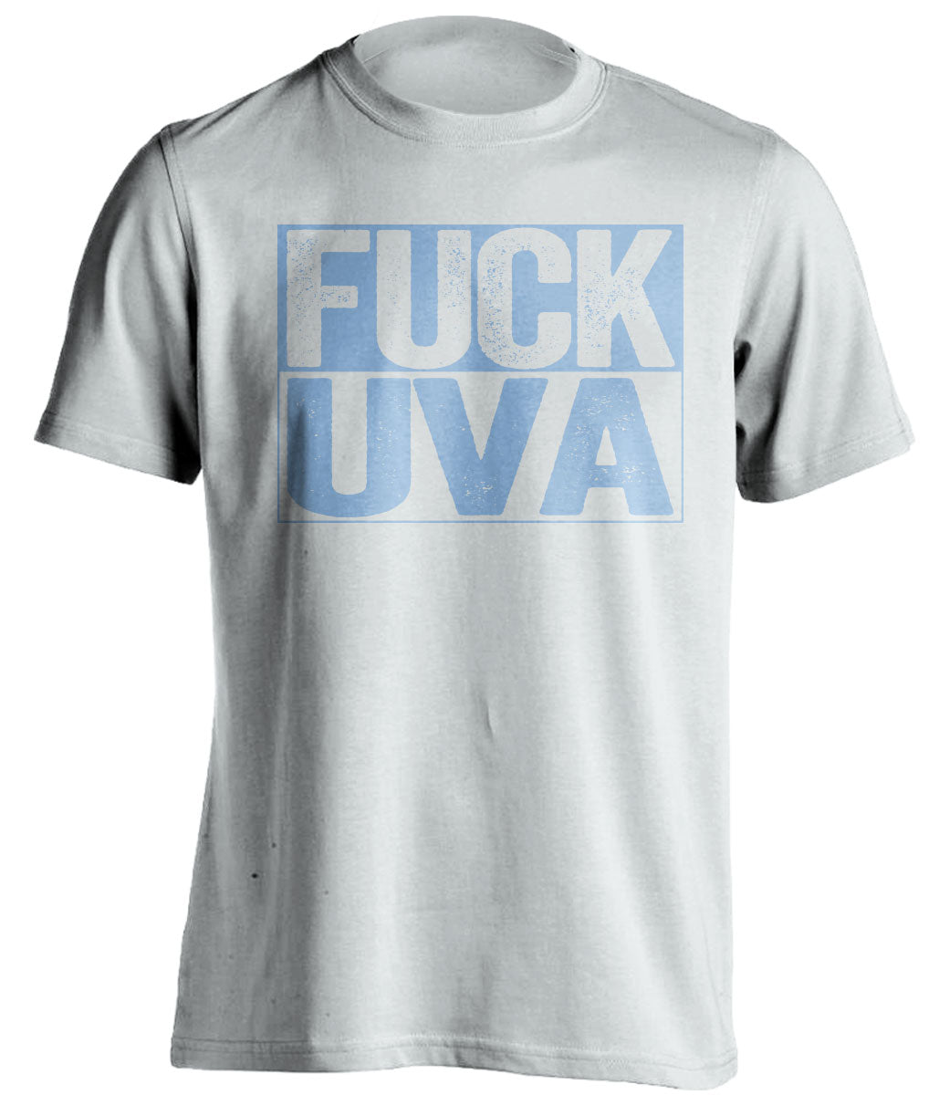 fuck uva white and carolina blue tshirt uncensored