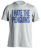 i hate the penguins new york rangers fan white tshirt
