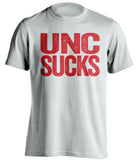 unc sucks white shirt for ncsu wolfpack fan