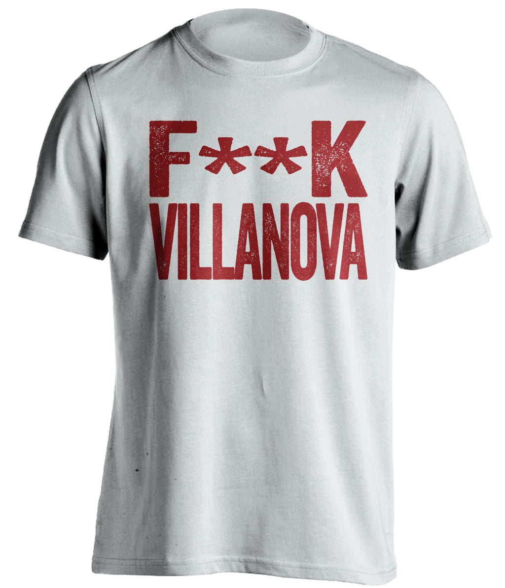 fuck villanova censored white tshirt for temple owls fans