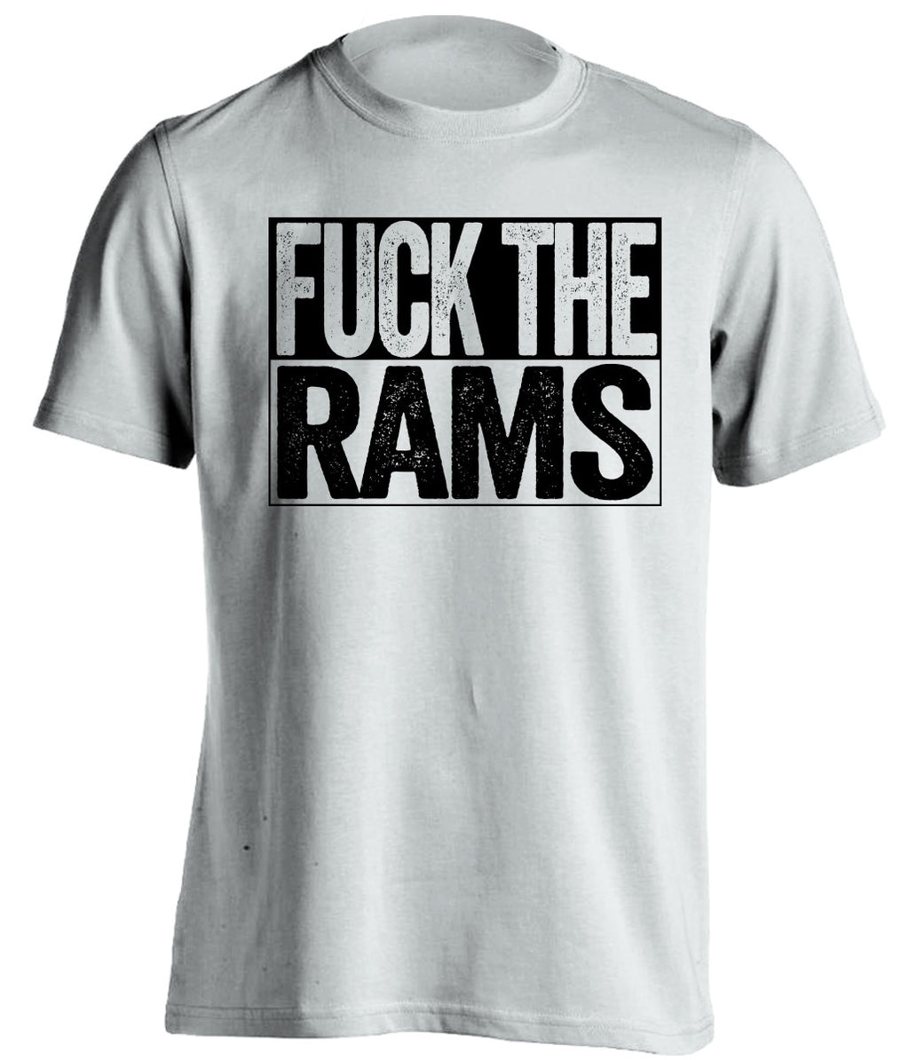 fuck the rams white shirt Las Vegas Raiders Fan uncensored