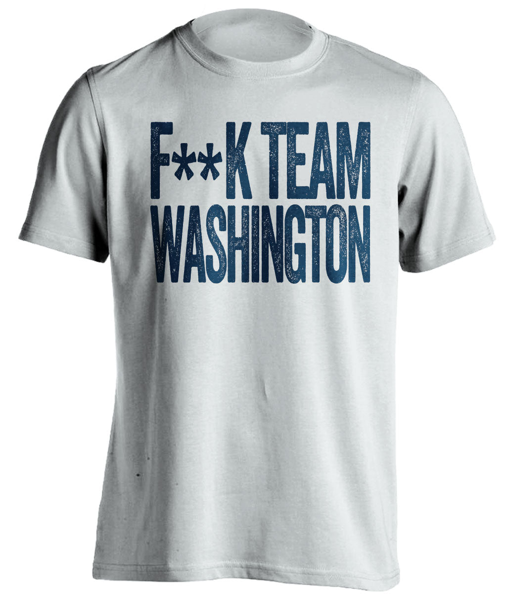 fuck team washington censored white tshirt for cowboys fans