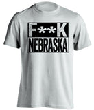 FUCK NEBRASKA Iowa Hawkeyes censored white TShirt