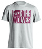 fuck the wolves white and red tshirt censored