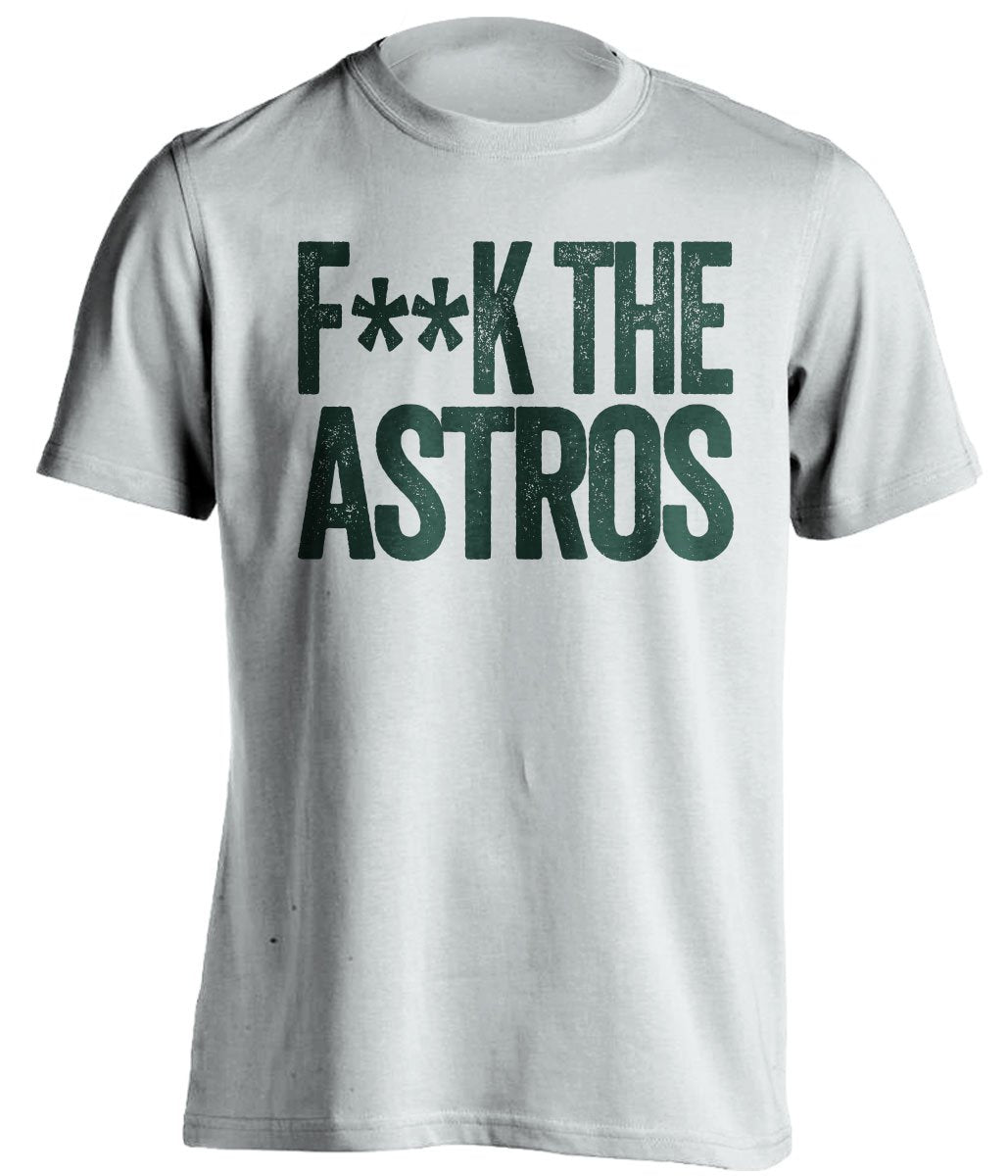 fuck the astros oakland athletics white fan shirt censored