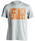 fuck the canucks edmonton oilers white shirt censored