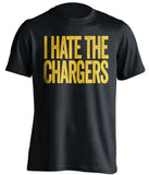 i hate the chargers san diego fans black tee