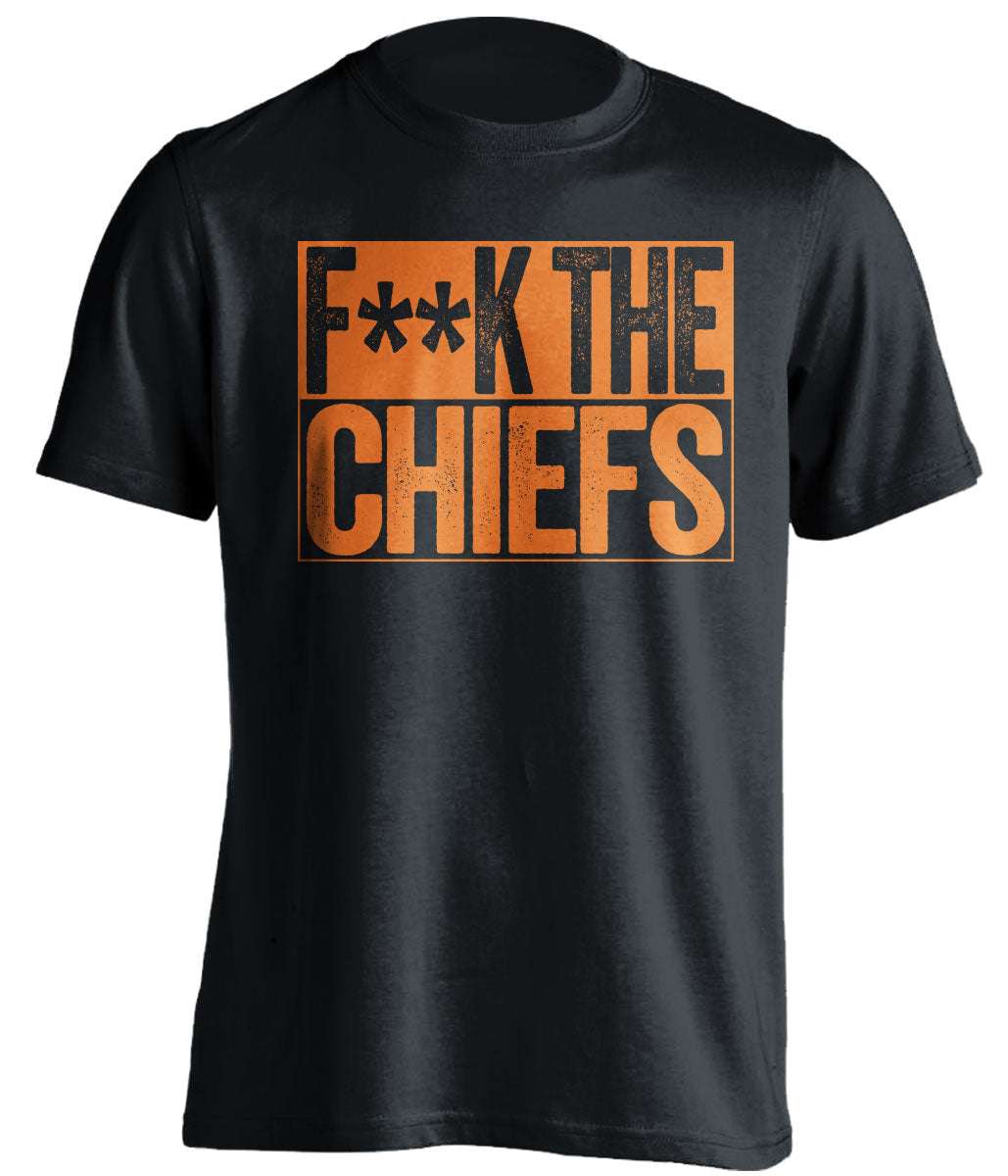 fuck the chiefs denver broncos censored fan black tshirt