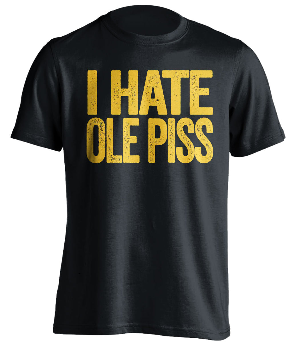 i hate ole piss miss lsu tigers fan black tshirt