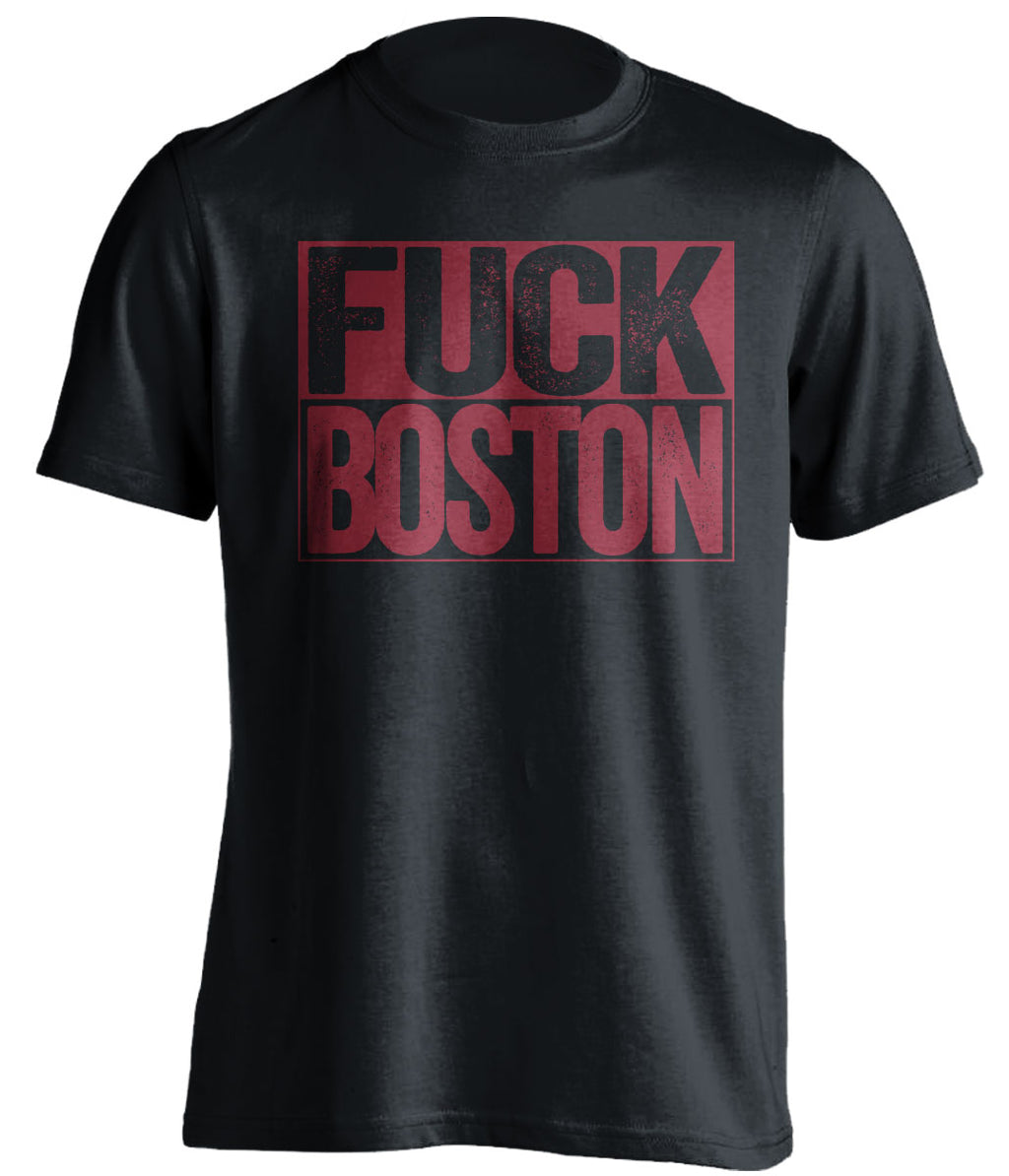Fuck Boston - Boston Haters Shirt - Red and Old Gold - Box Design - Beef Shirts