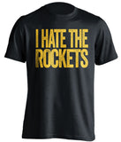 i hate the rockets utah jazz fan black tshirt
