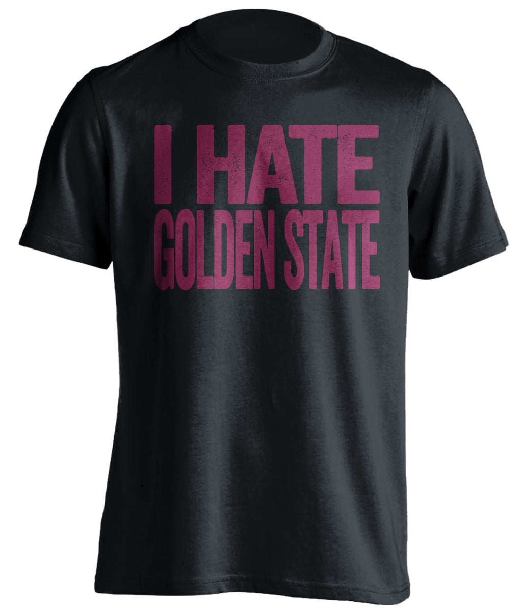 cleveland cavs black shirt i hate golden state gold text