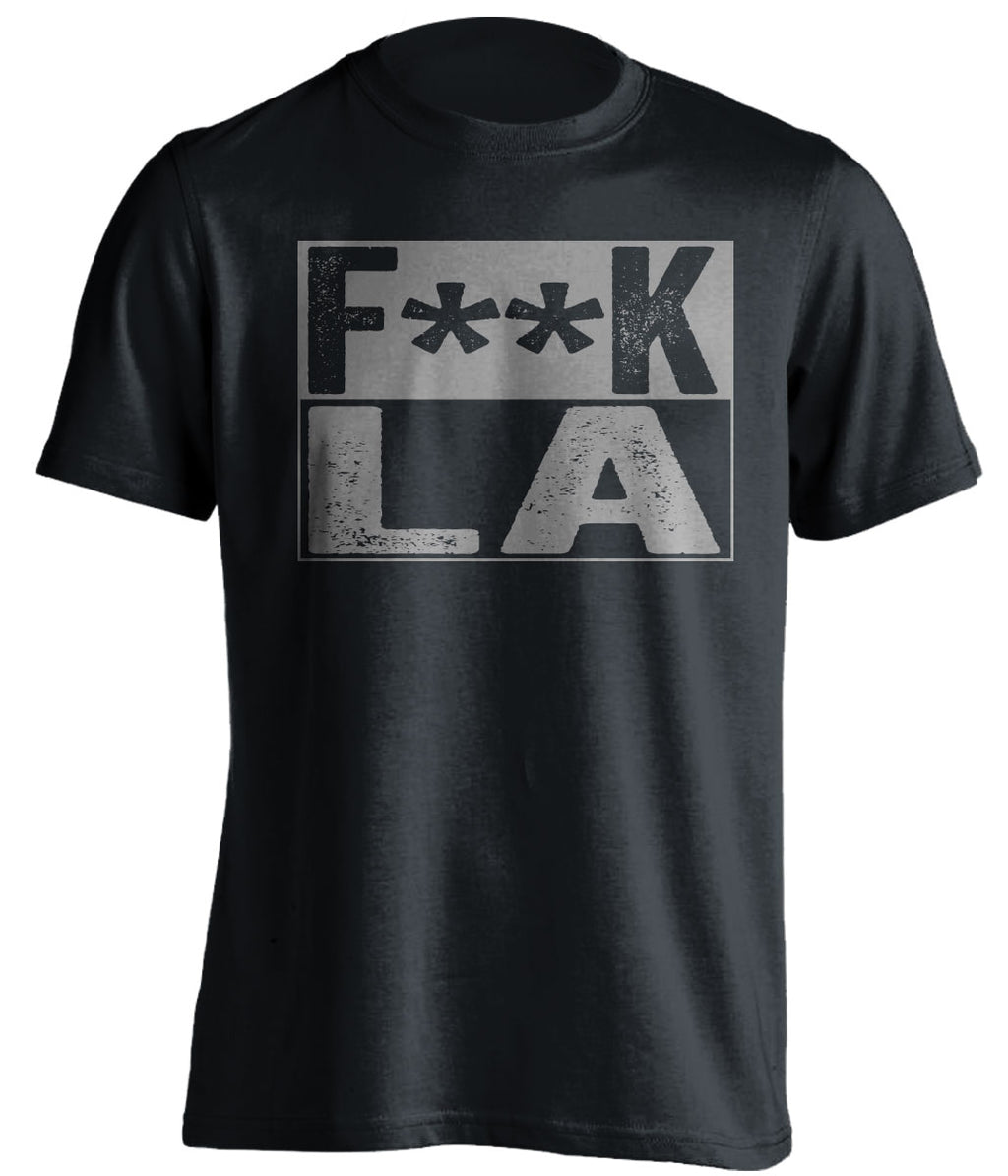 fuck la lakers rams chargers kings oakland raiders spurs fan black shirt censored