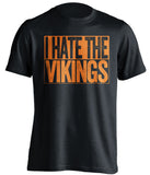 i hate the vikings chicago bears fan black shirt