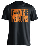 fuck the penguins flyers fan censored black tshirt