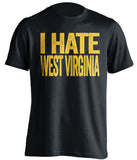 i hate west virginia baylor bears black tshirt
