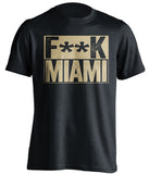 Fuck Miami - Miami Haters Shirt - Navy and Old Gold - Box Design - Beef Shirts