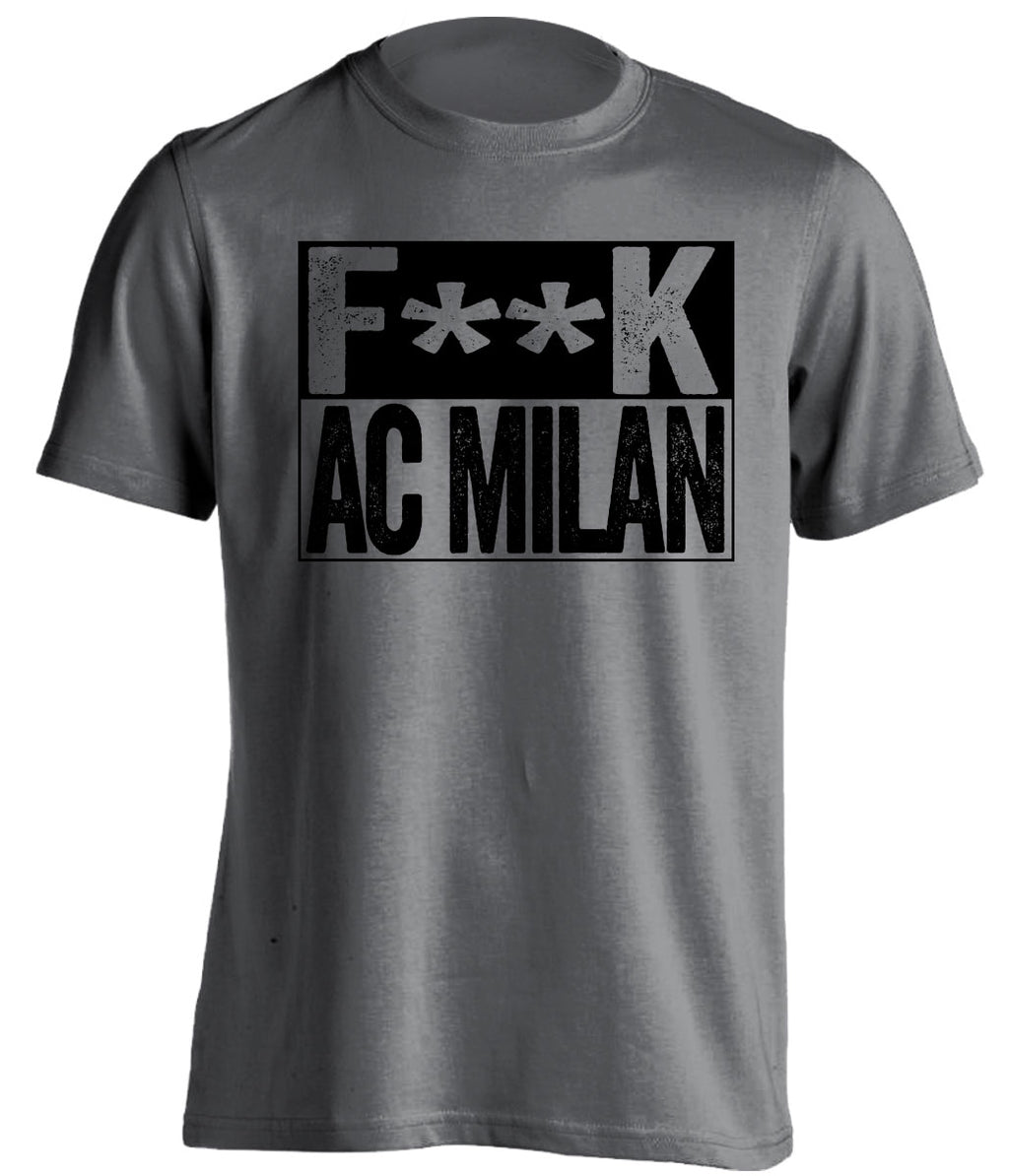 fuck ac milan grey and black tshirt censored