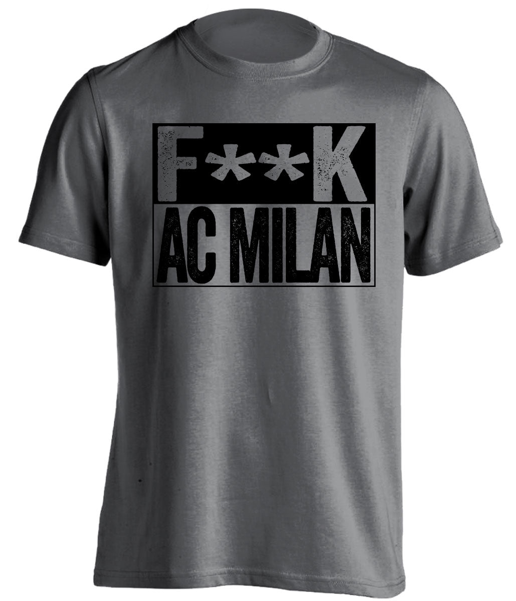 fuck ac milan grey and black tshirt censored