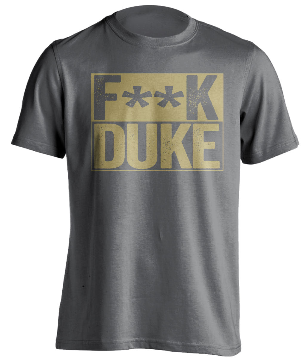 fuck duke grey and old gold tshirt censored