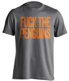 fuck the penguins NYI islanders fan uncensored grey tshirt