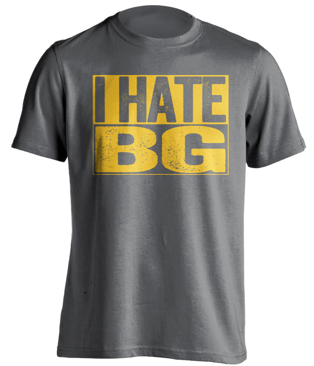 i hate bg bgsu grey shirt for toledo rockets fans