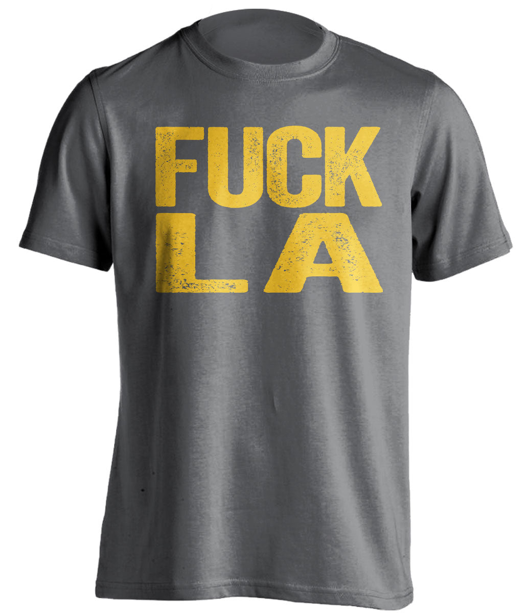 fuck la lakers clippers rams chargers warriors grey tshirt uncensored