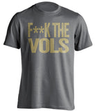 fuck the vols vanderbilt grey and gold shirt censored