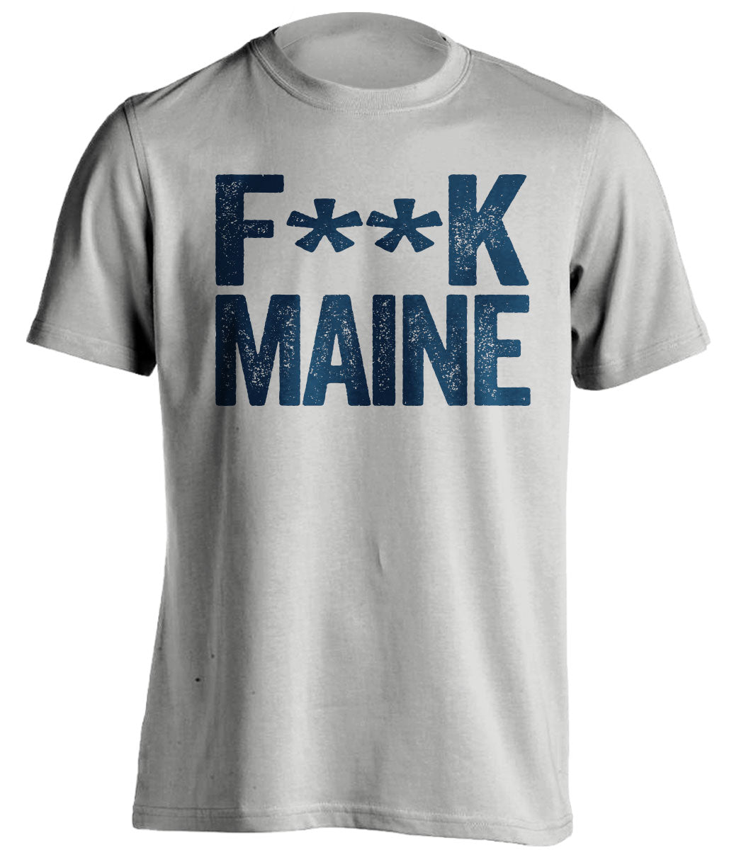 fuck maine censored grey tshirt unh wildcats fan