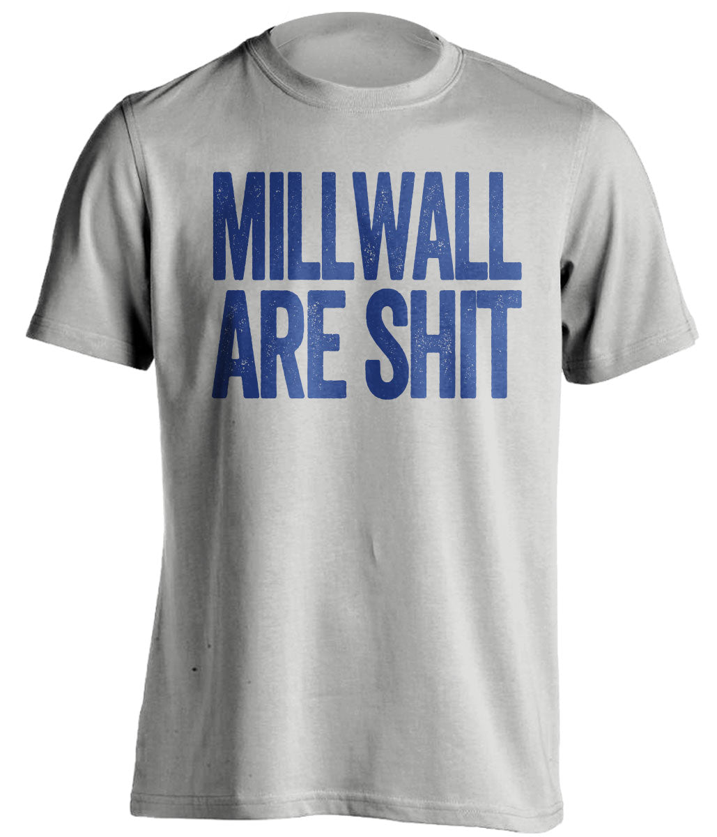 millwall are shit leeds united fan grey shirt