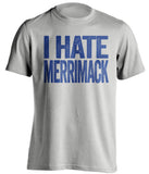 i hate merrimack uml lowell river hawks grey tshirt