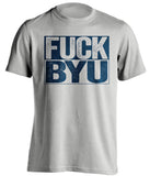fuck byu uncensored grey shirt for usu aggies fans