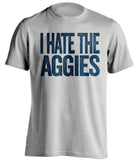 i hate the aggies grey tshirt for byu fans