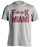 Fuck Miami - Miami Haters Shirt - Cardinal Red and Old Gold - Text Design - Beef Shirts