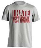 i hate west virginia virginia tech hokies grey shirt