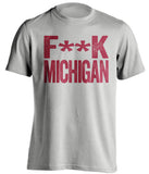 Fuck Michigan - Michigan Haters Shirt - Red and Sand - Text Design - Beef Shirts