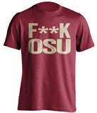 fuck osu state oklahoma sooners red tshirt censored