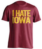 i hate iowa red tshirt for isu cyclones fans