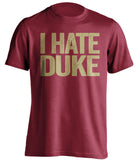 i hate duke fsu noles fan red shirt