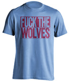 fuck the wolves blue and red tshirt uncensored