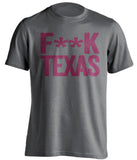 fuck texas shirt arkansas fans grey and red censored