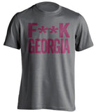 fuck georgia grey and red tshirt censored bama fans