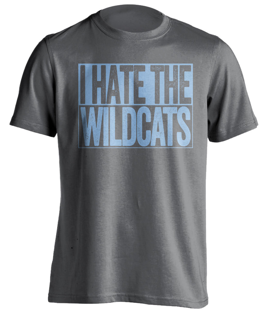 i hate the wildcats unc tar heels fan grey tshirt