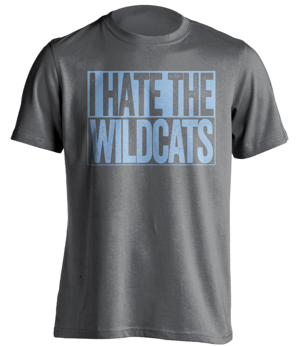 i hate the wildcats unc tar heels fan grey tshirt