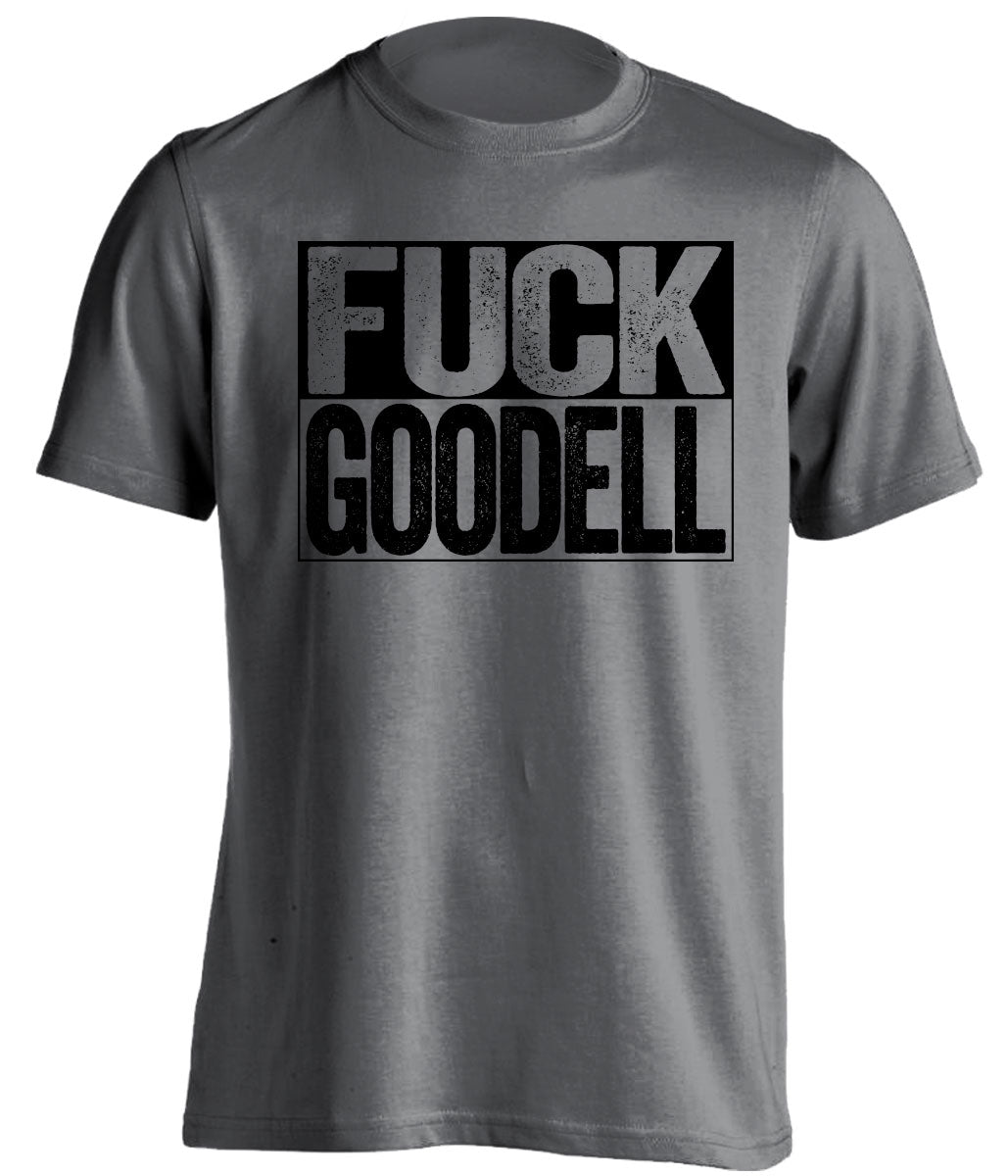 fuck goodell grey and black tshirt uncensored