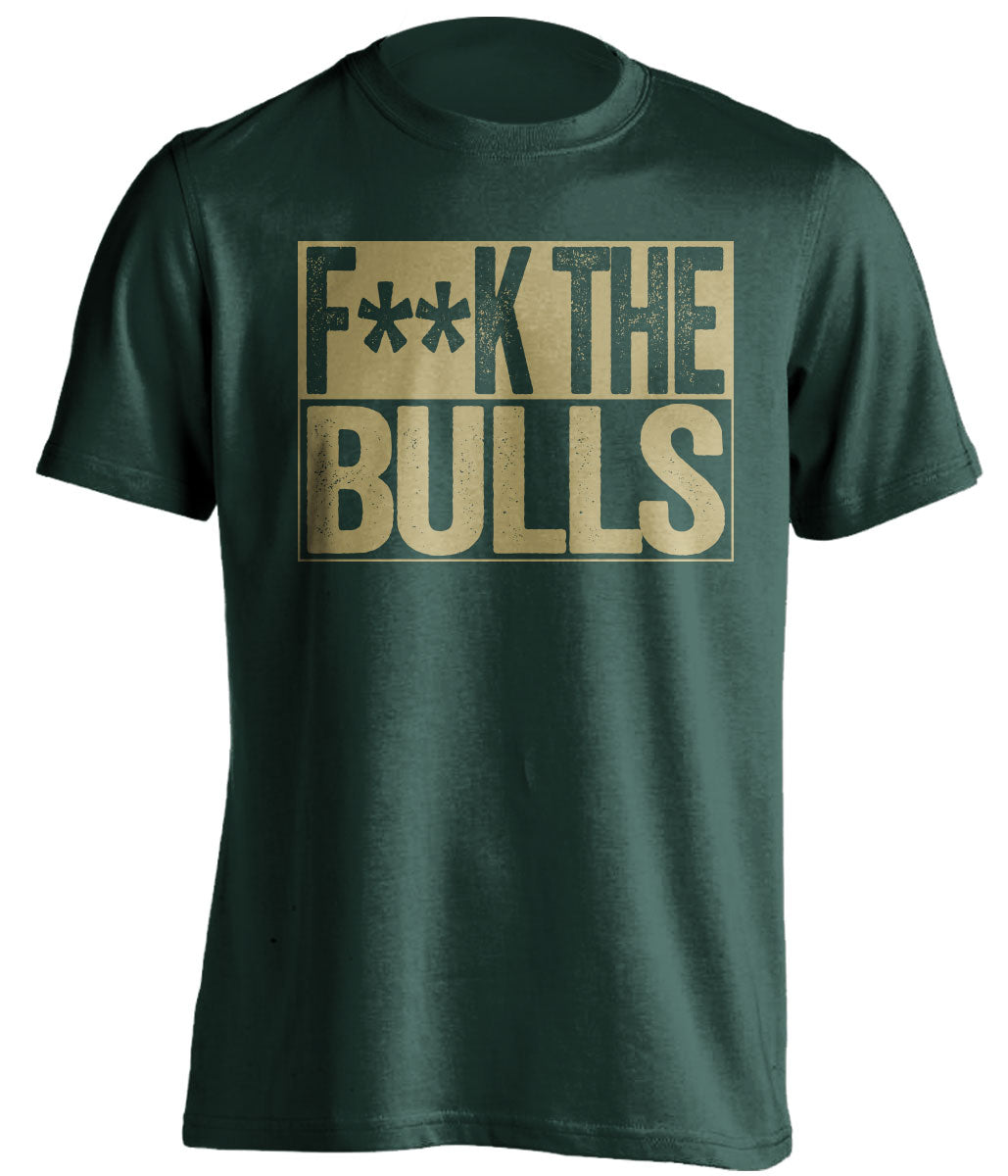 fuck the bulls censored green shirt milwaukee bucks fan