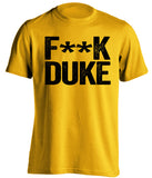 fuck duke app state fan gold shirt censored